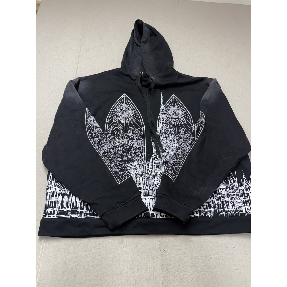 Who Decides War Hoodie Cathedral Graphic Pullover Black 2XL Good